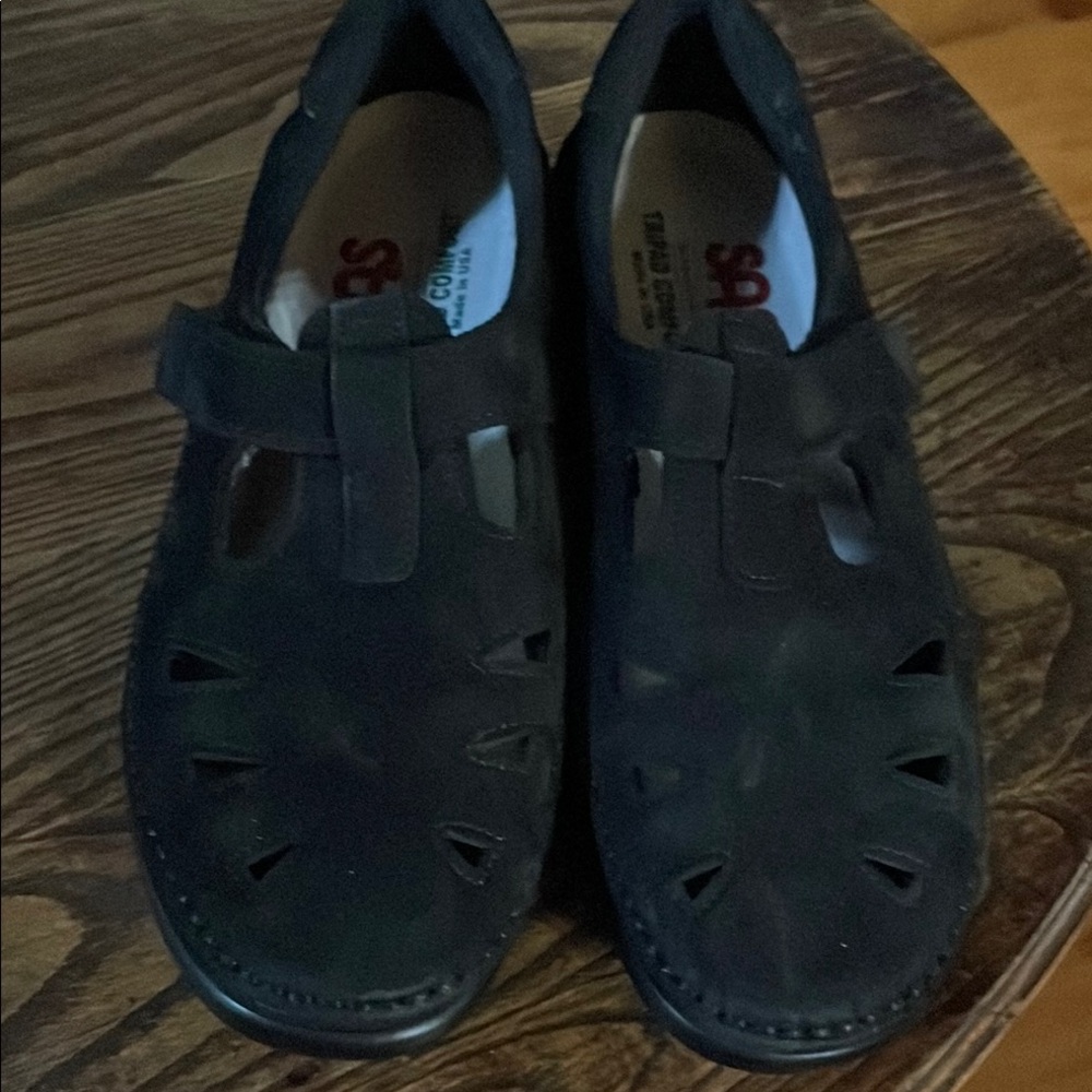 SAS Black Leather Loafers Slip-Ons